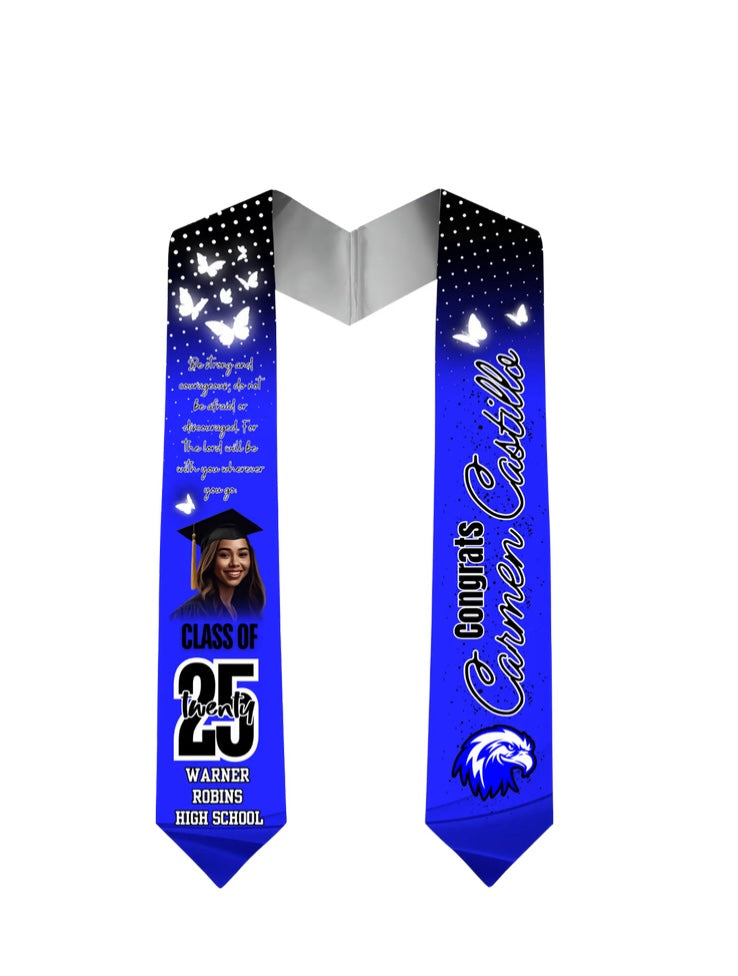 Blazin Blue Graduation T-Shirt & Matching Stole