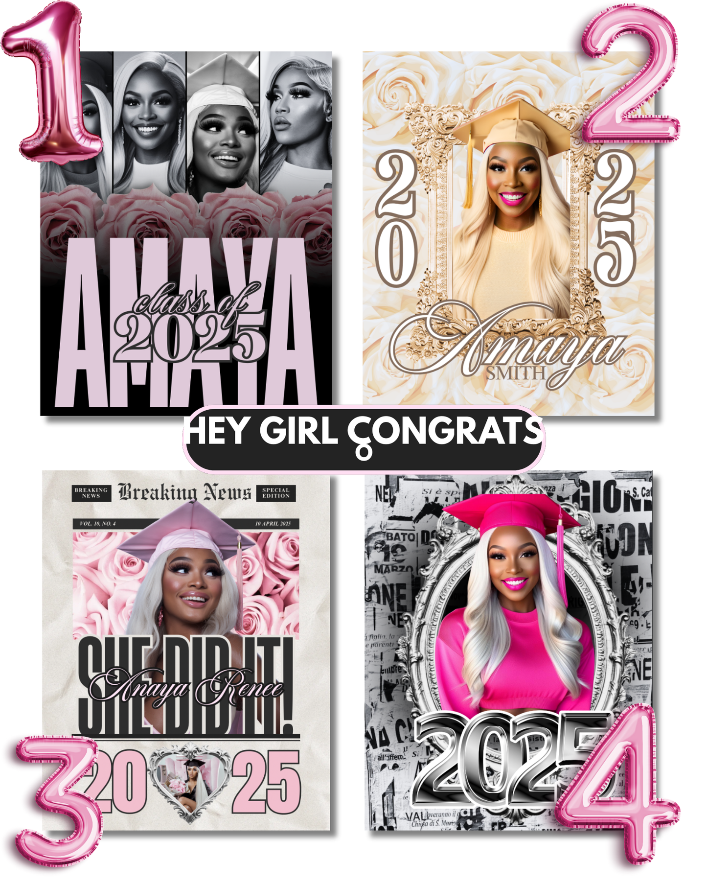 Slay The Stage Glam Grad Poster