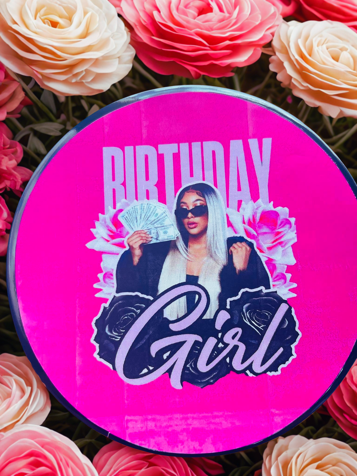 Birthday Queen Bee Button – 5" Custom Photo Edition