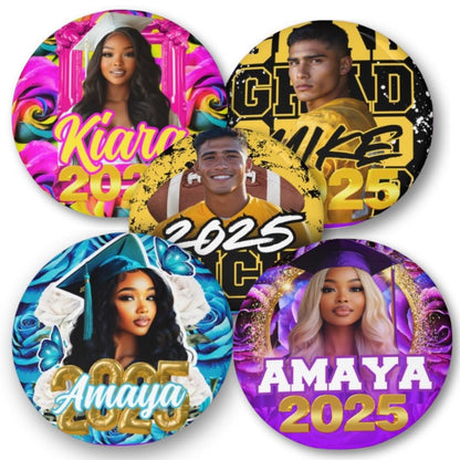 🎓Grad Goals – 3in Custom Graduation Buttons (Set of 5 Designs)