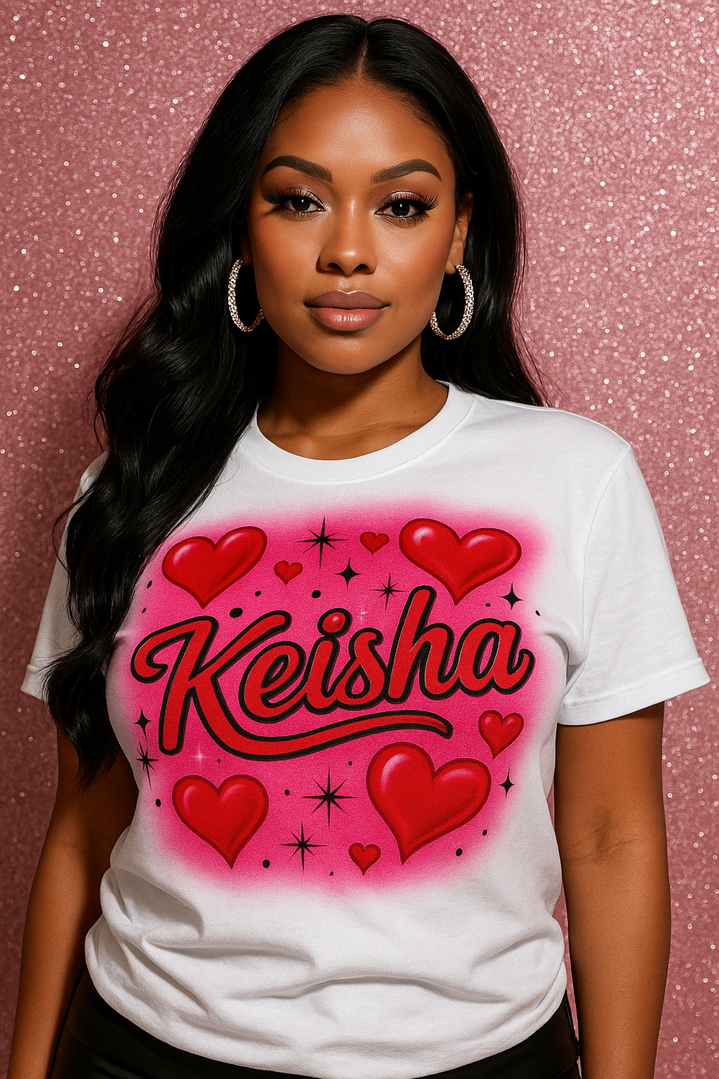 Airbrushed Inspired Painted & Posted T-Shirt