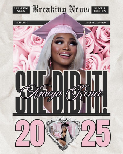 Slay The Stage Glam Grad Poster