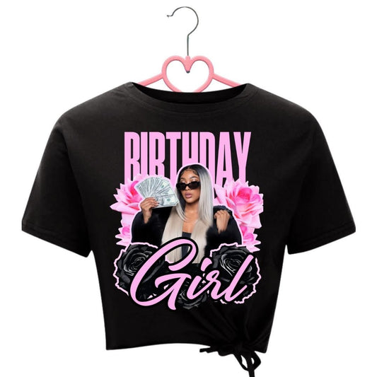 🎉 “Birthday Slay Crop” – Custom Cropped Tee