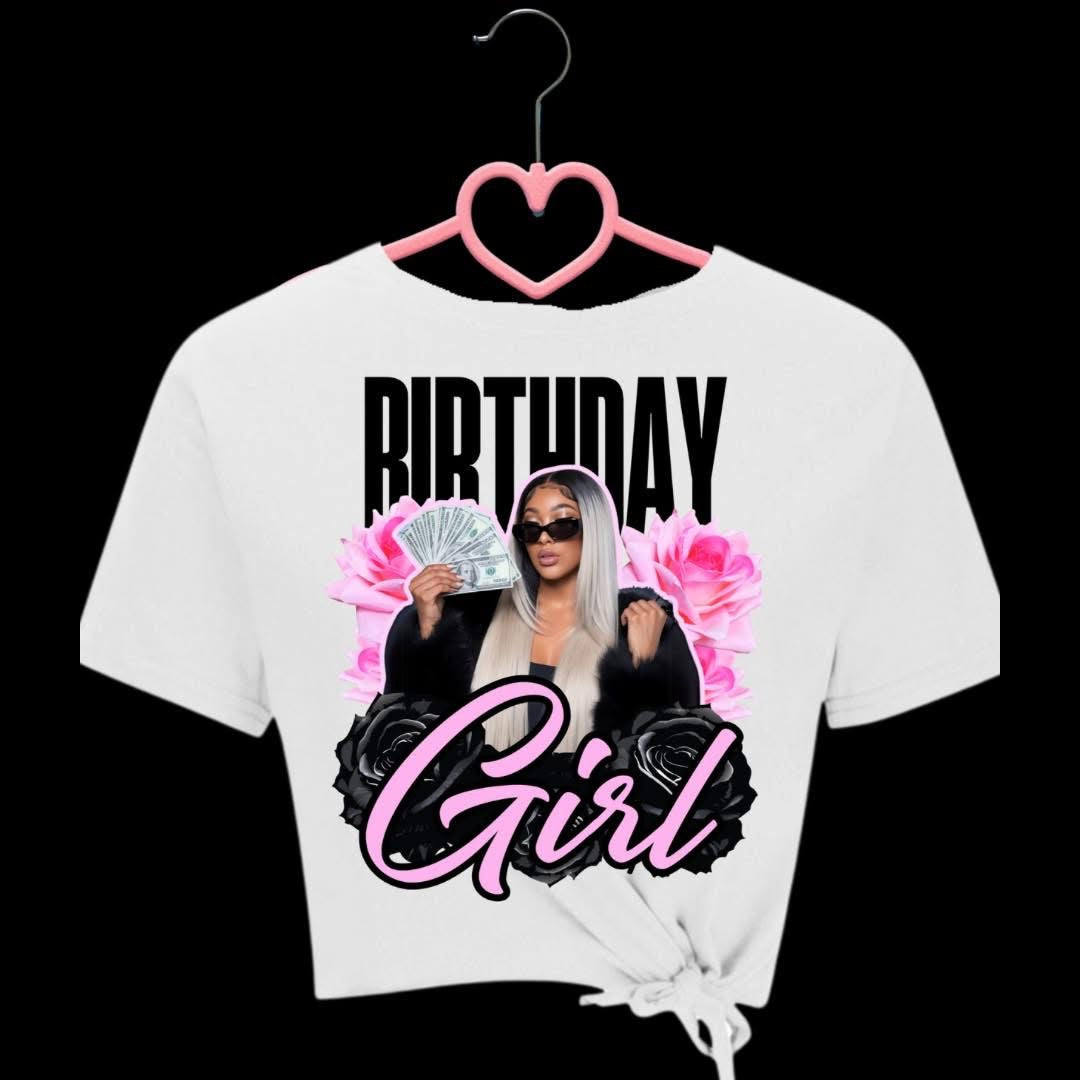 🎉 “Birthday Slay Crop” – Custom Cropped Tee