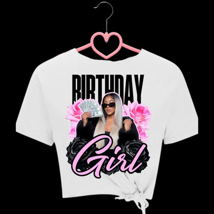 🎉 “Birthday Slay Crop” – Custom Cropped Tee