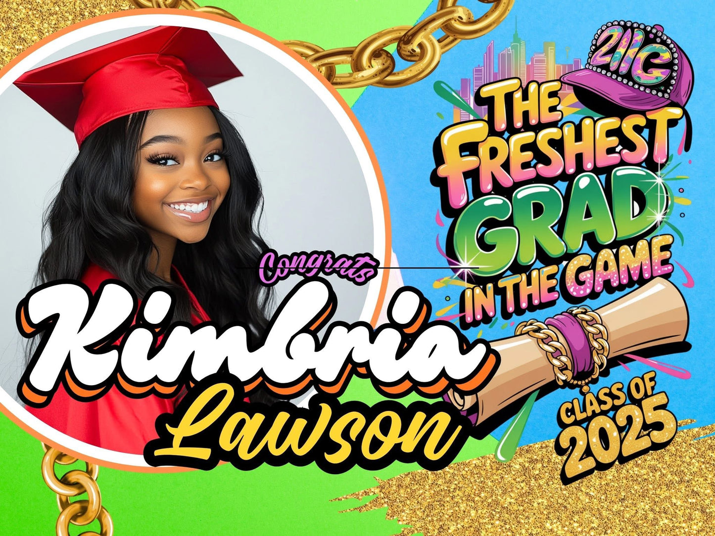 Big Grad Energy Grad Curb Sign