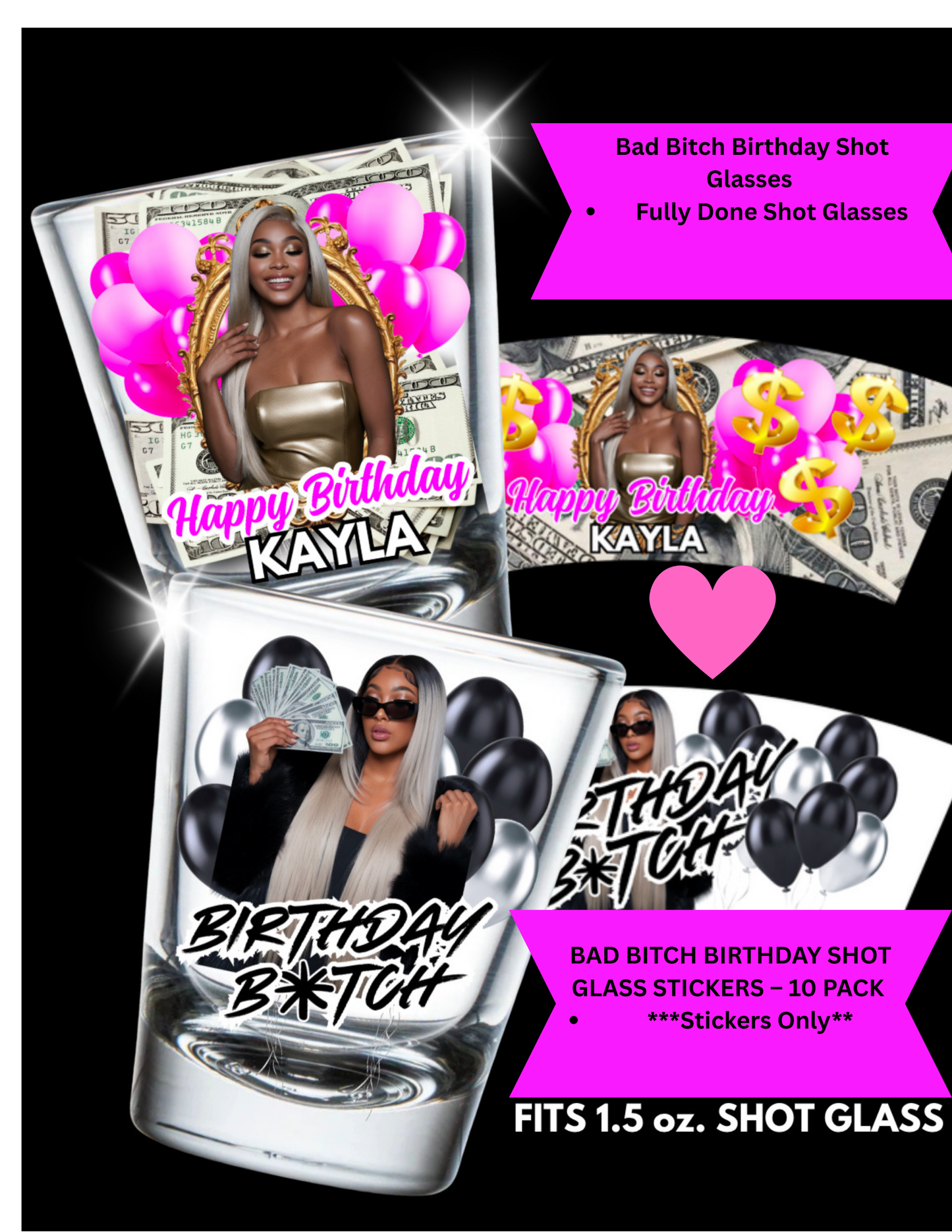 Bad B*tch Birthday Shot Glasses-Ready To Party Vibes