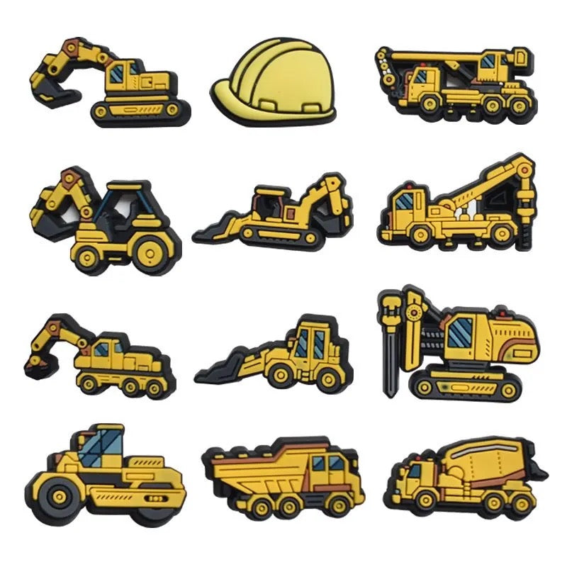 Mighty Machines Construction 4 piezas Amuletos para zapatos