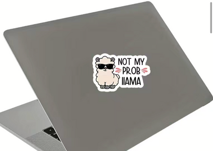 Not My Prob Llama Funny Single Sticker