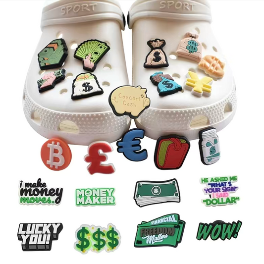Money Bags 4pcs Shoe Charms