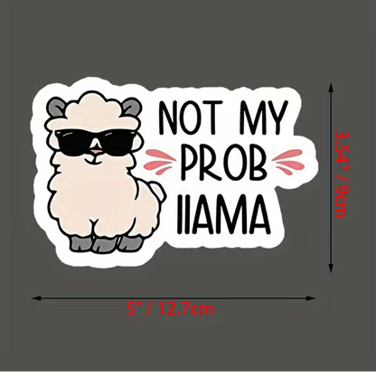 Not My Prob Llama Funny Single Sticker