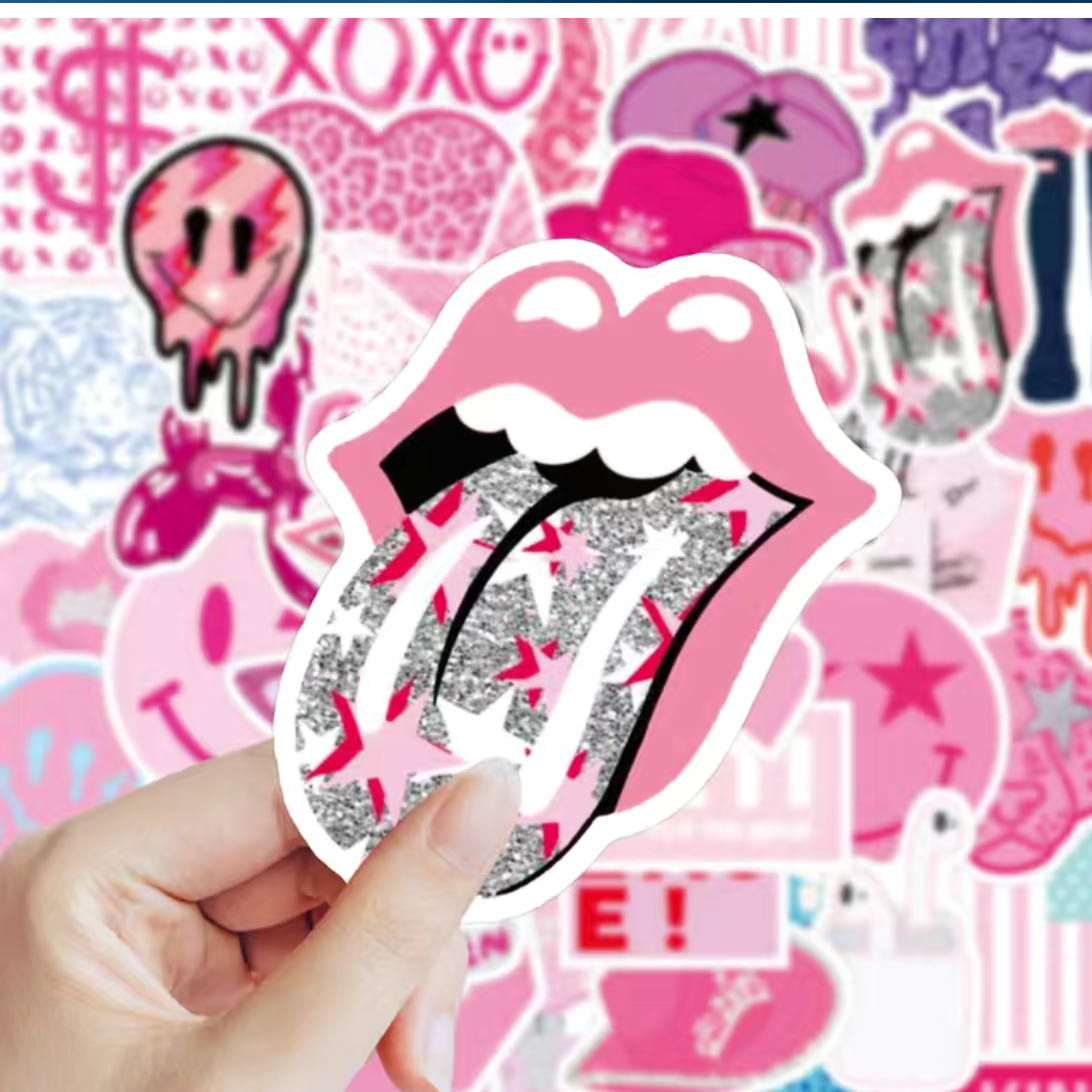 Pink Aesthetic Delight Stickers 5 pcs