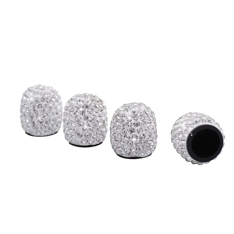 Sparkling Rhinestone 4pcs Valve Stem Dust Caps