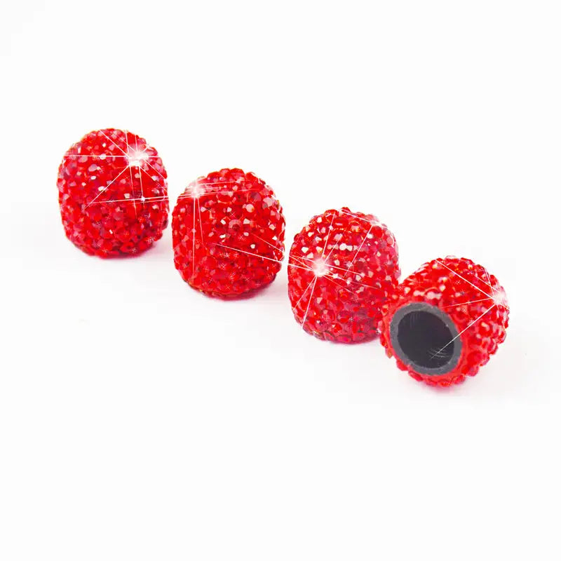 Sparkling Rhinestone 4pcs Valve Stem Dust Caps