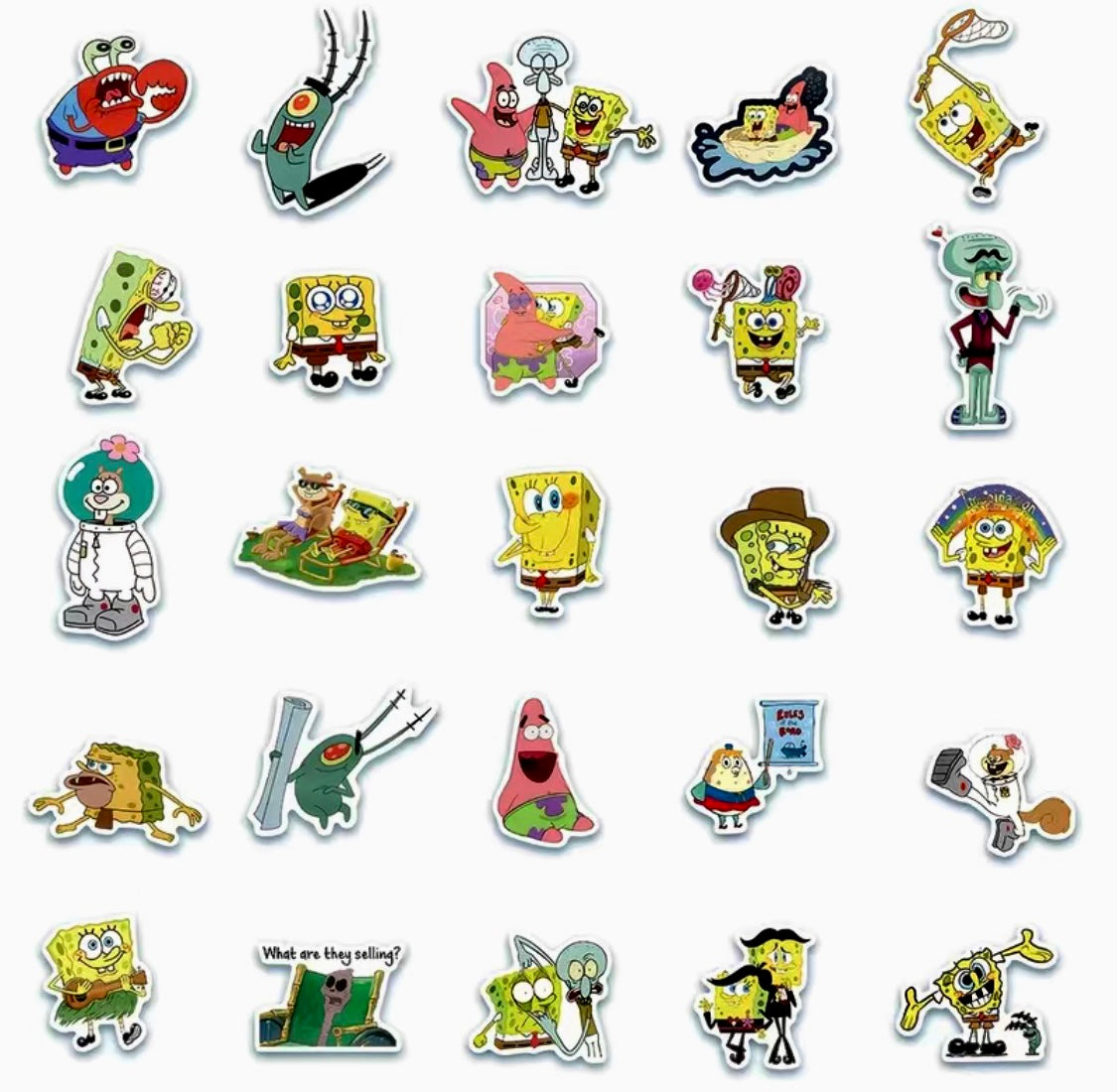 Icon Cartoon Square Pants 5 pcs Stickers