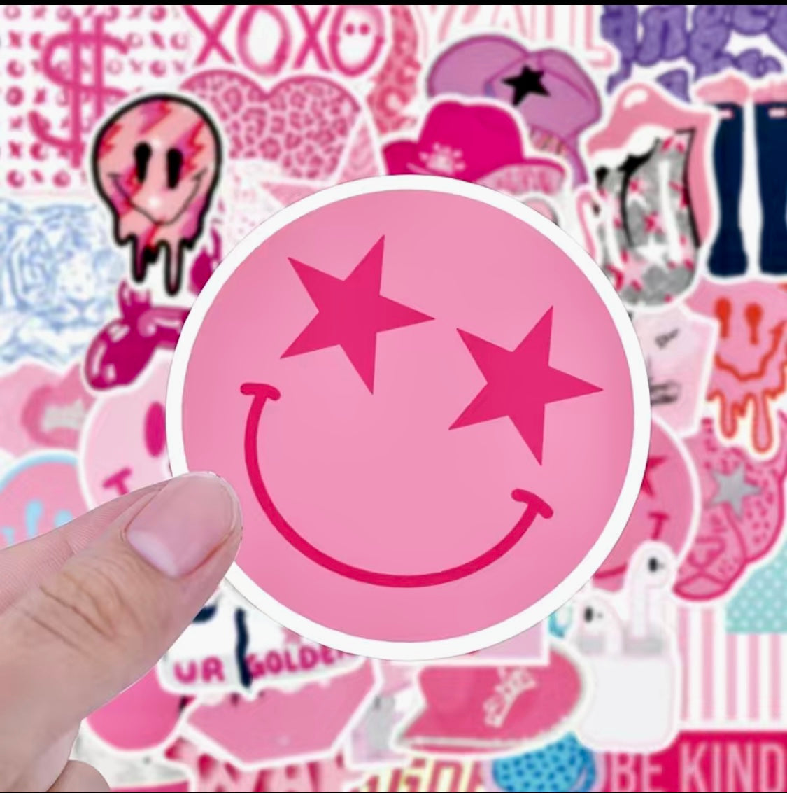 Pink Aesthetic Delight Stickers 5 pcs