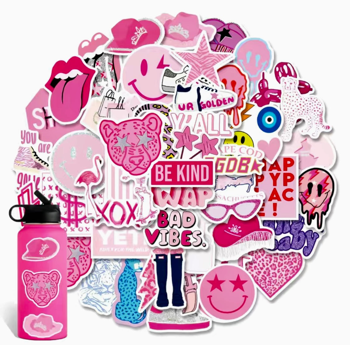 Pink Aesthetic Delight Stickers 5 pcs