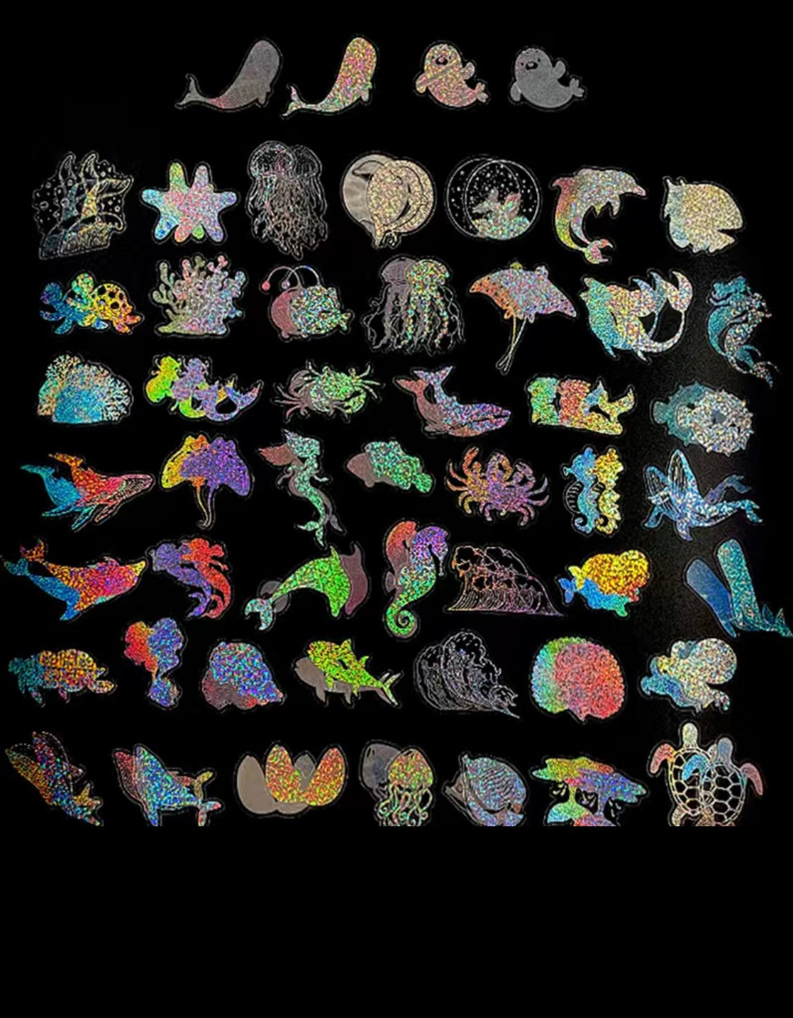 Under The Sea Holographic Stickers 5pcs