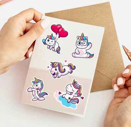 Rainbow Sparkle Unicorn Pegatinas 5 piezas